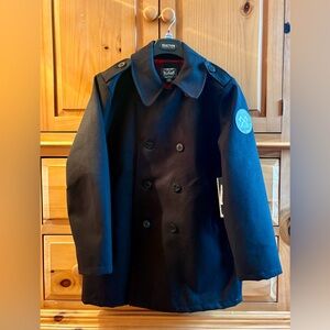 Woolrich Black Double-Breasted Boys Peacoat (18/20)
